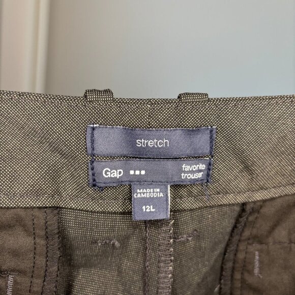 GAP NEW Favorite Trouser Womens 12 Long Stretch Black Check Slash Pocket - Picture 7 of 7